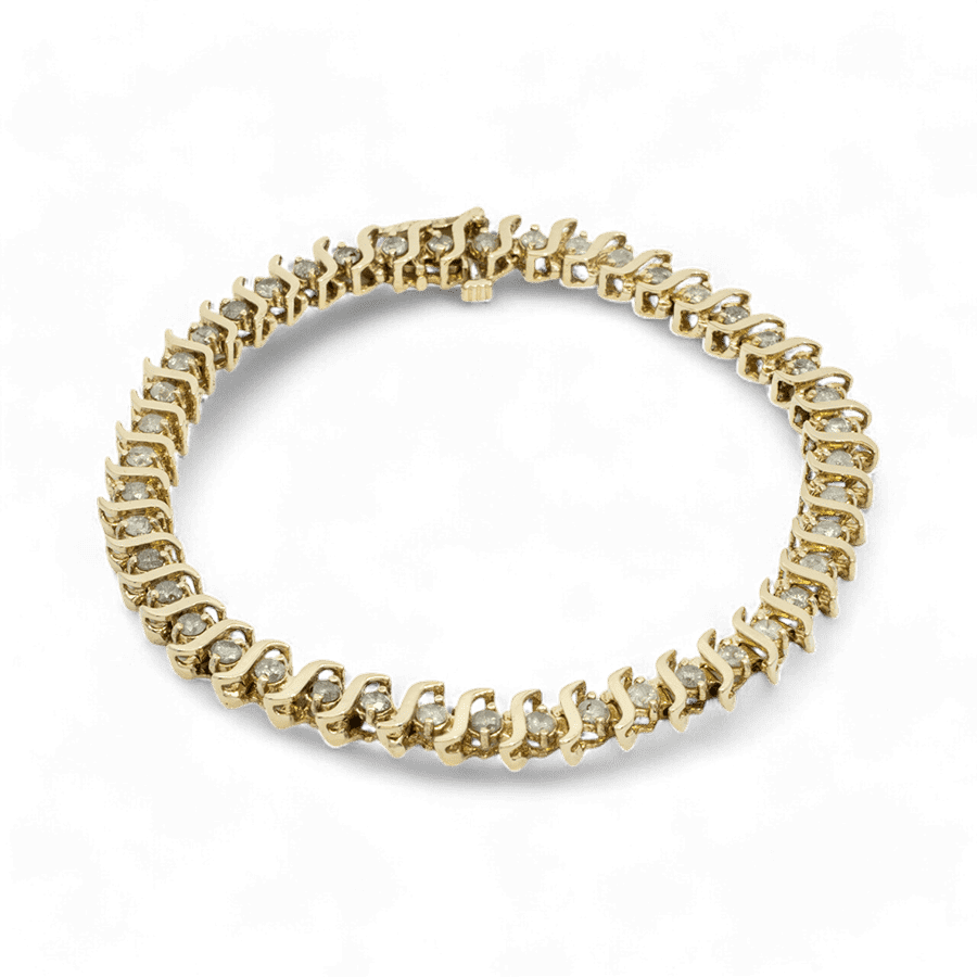  Bracelet 14k Yellow Gold With 2.25 Carats of Diamonds