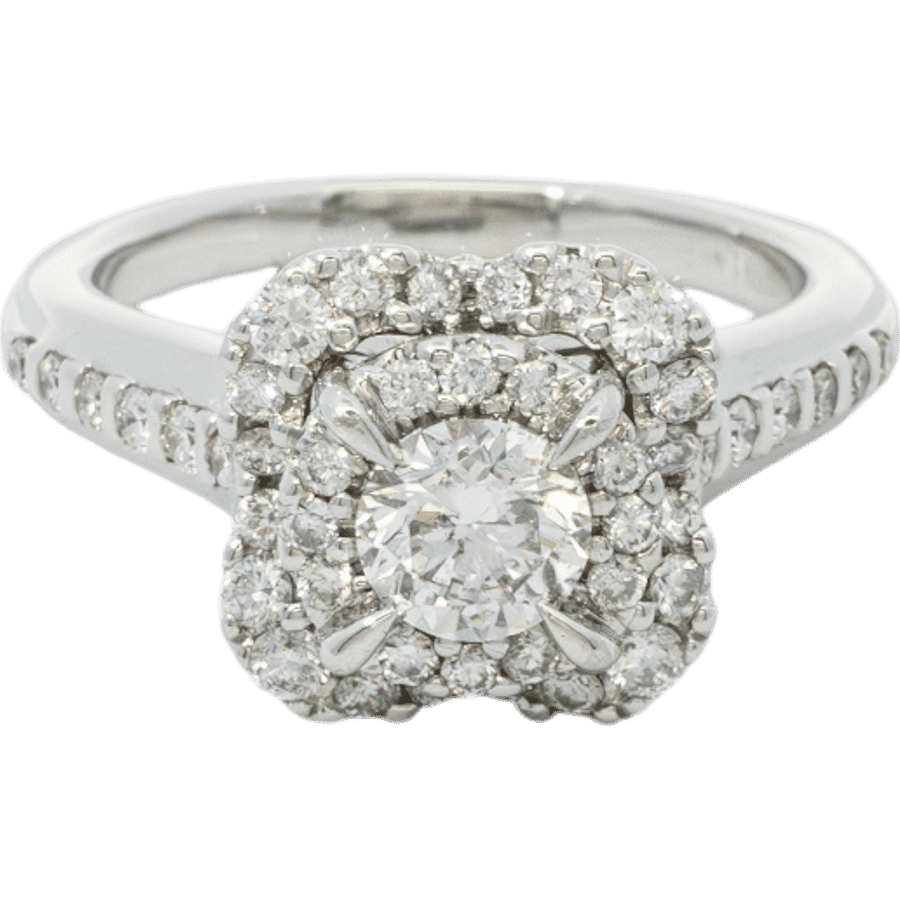  Ring 14k White Gold With 1.45 Carats of Diamonds