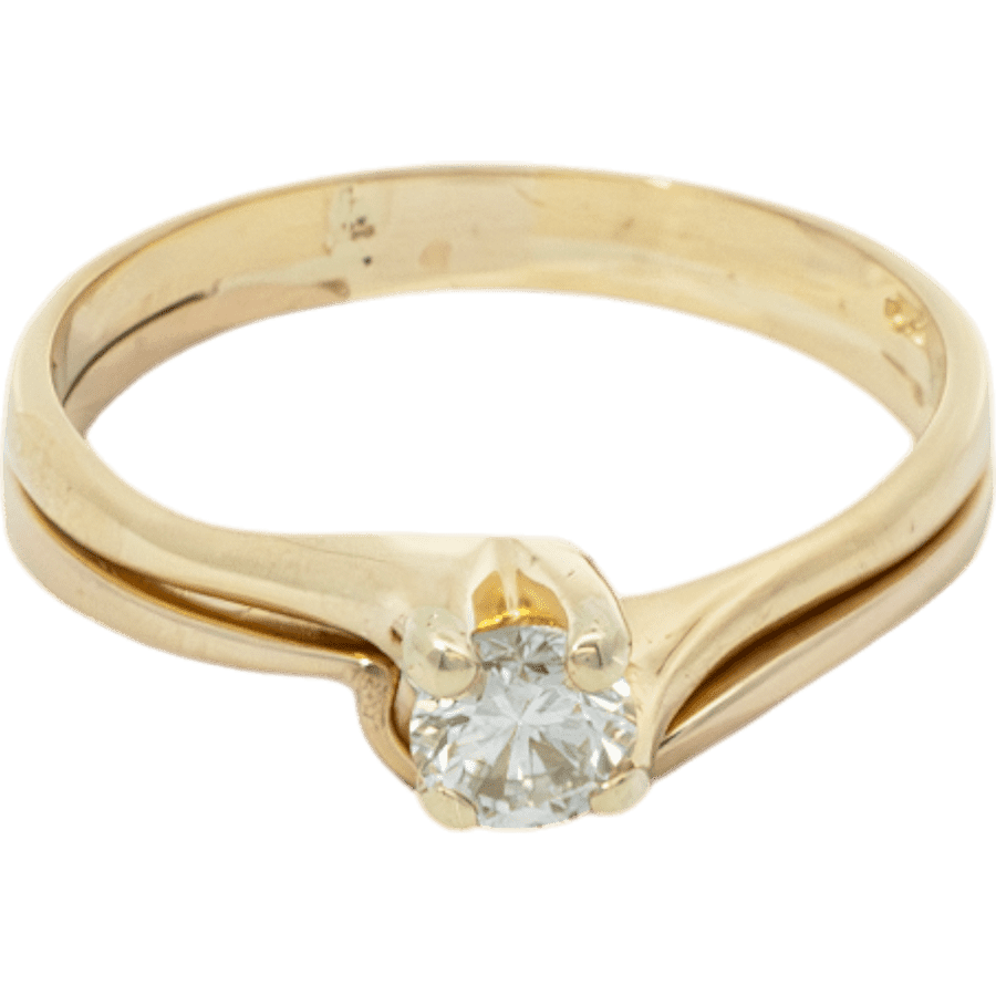  Ring 18k Yellow Gold With 0.24 Carats of Diamonds