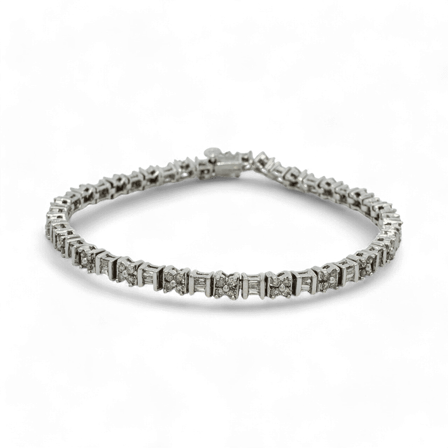  Bracelet 14k White Gold With 1.3 Carats of Diamonds