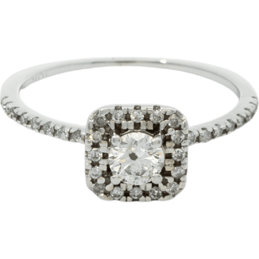  Ring 10k White Gold With 0.455 Carats of Diamonds