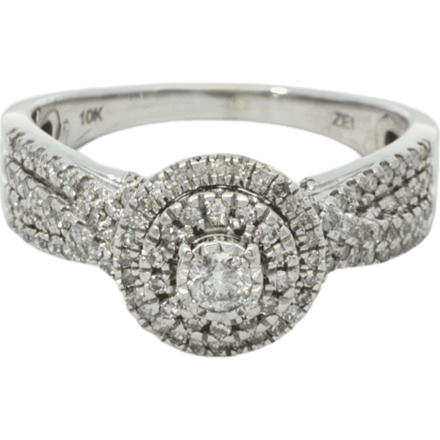  Ring 10k White Gold With 0.5 Carats of Diamonds