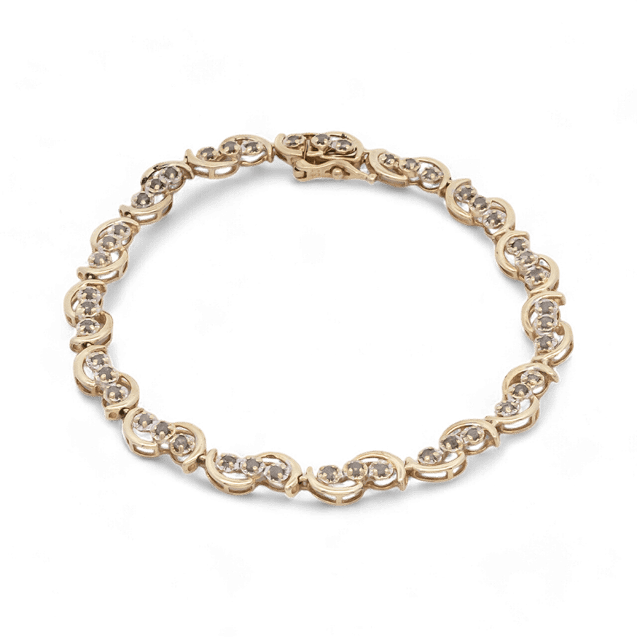  Bracelet 10K Yellow Gold With 0.9 Carats Of Diamonds