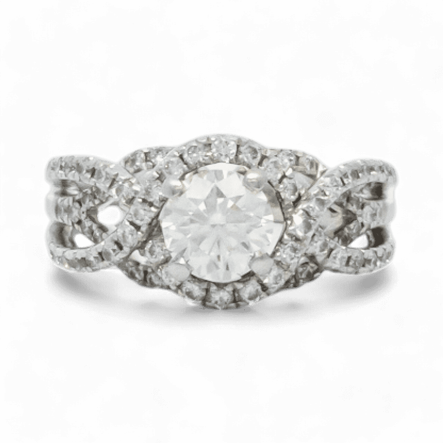  Ring 14k White Gold with 1.35 Total Carats of Diamonds