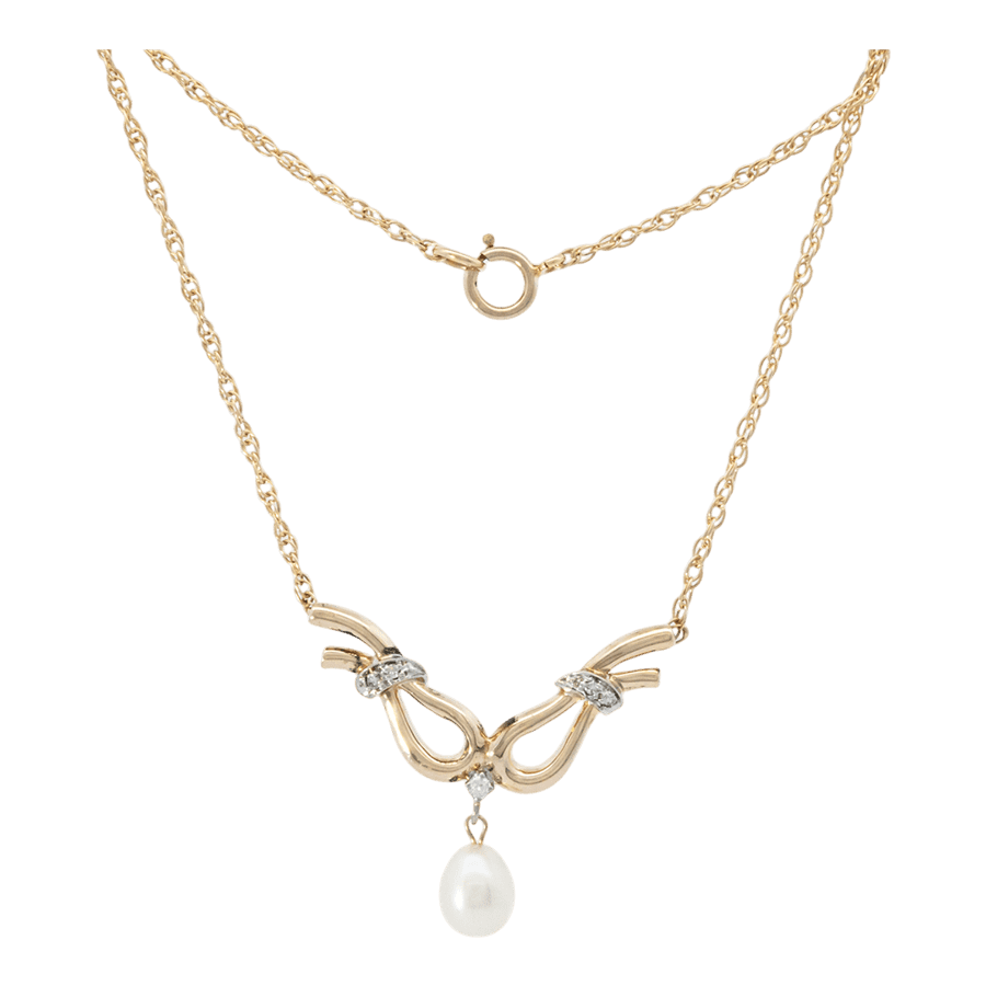  Necklace 10k Yellow Gold with 0.07 Carats of Diamonds