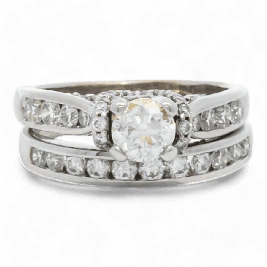  Ring 14k White Gold with 1.75 Carats of Diamonds