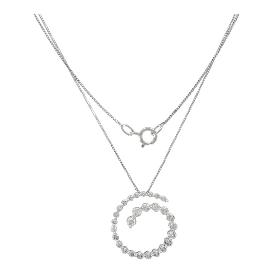  Necklace 14k White Gold with 0.46 Carats of Diamonds