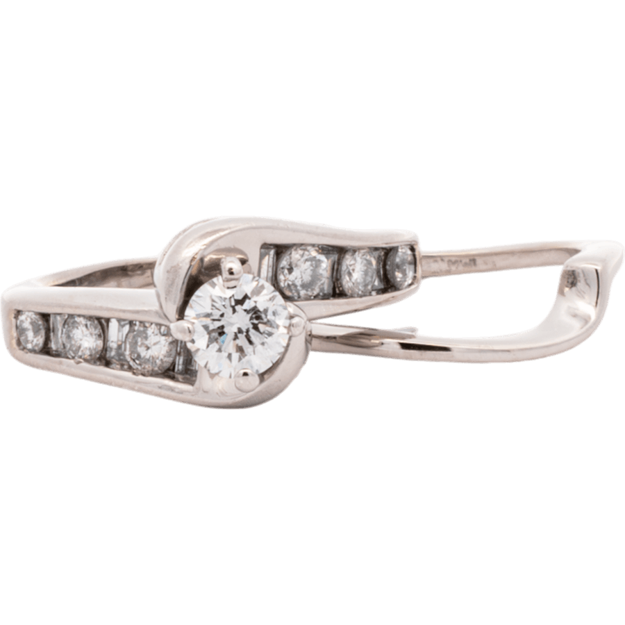  Ring 14k White Gold with 1.04 Carats of Diamonds