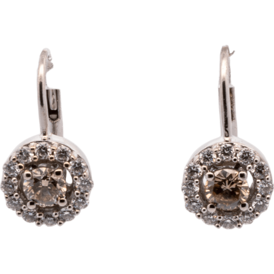  Earrings 14k White Gold with 0.66 Carats of Diamonds