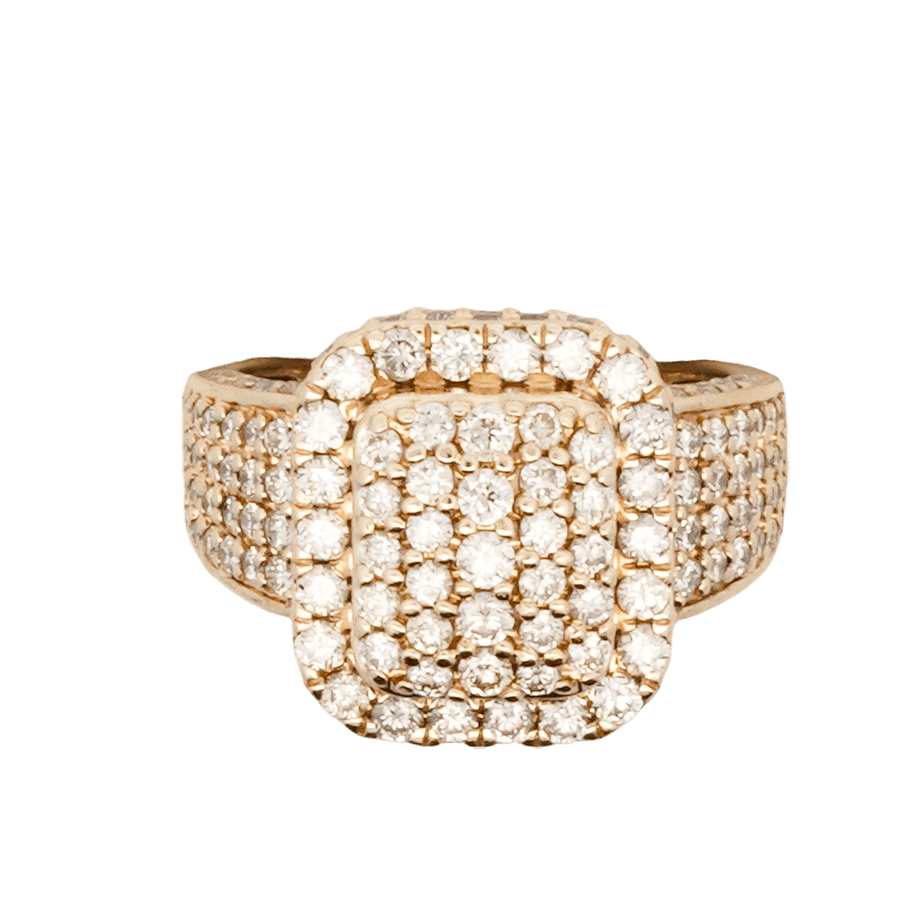  Ring 10k Yellow Gold with 2.37 Total Carats of Diamonds