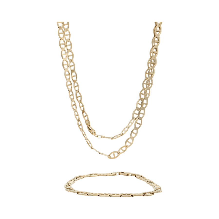  Chain & Bracelet Set 14k Yellow Gold