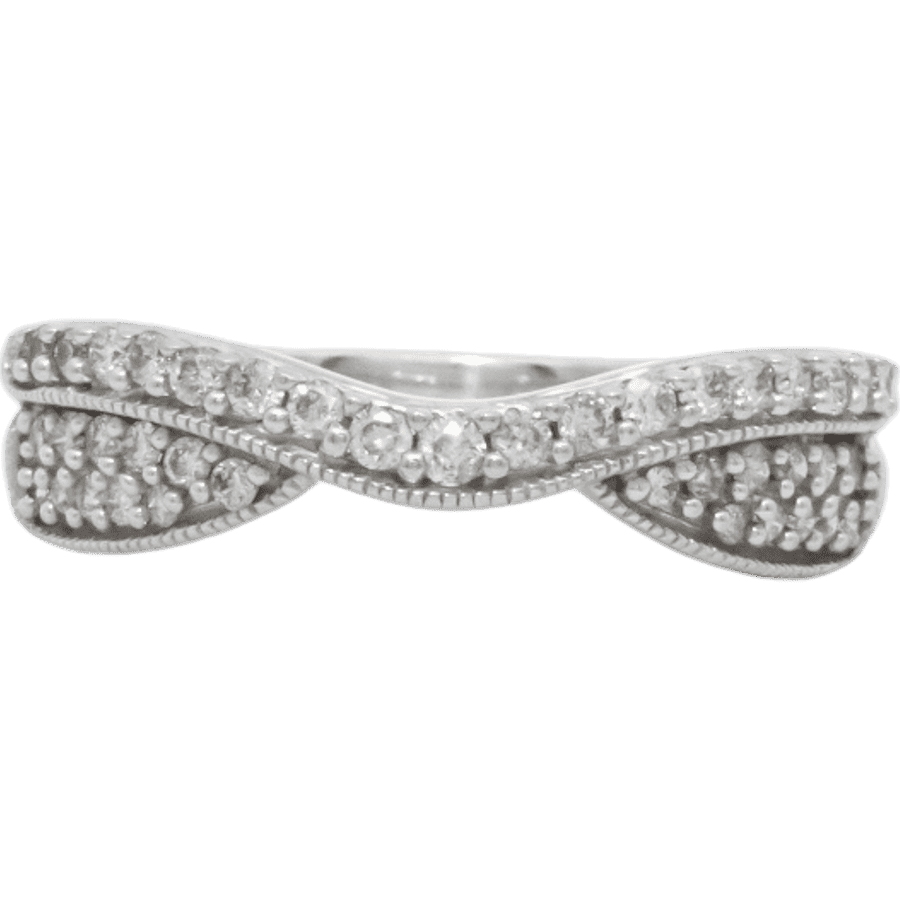  Ring 14k White Gold With 0.328 Carats of Diamonds