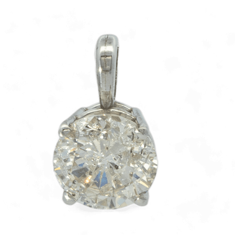  Pendant 14k White Gold With 1.99 Carats of Diamonds