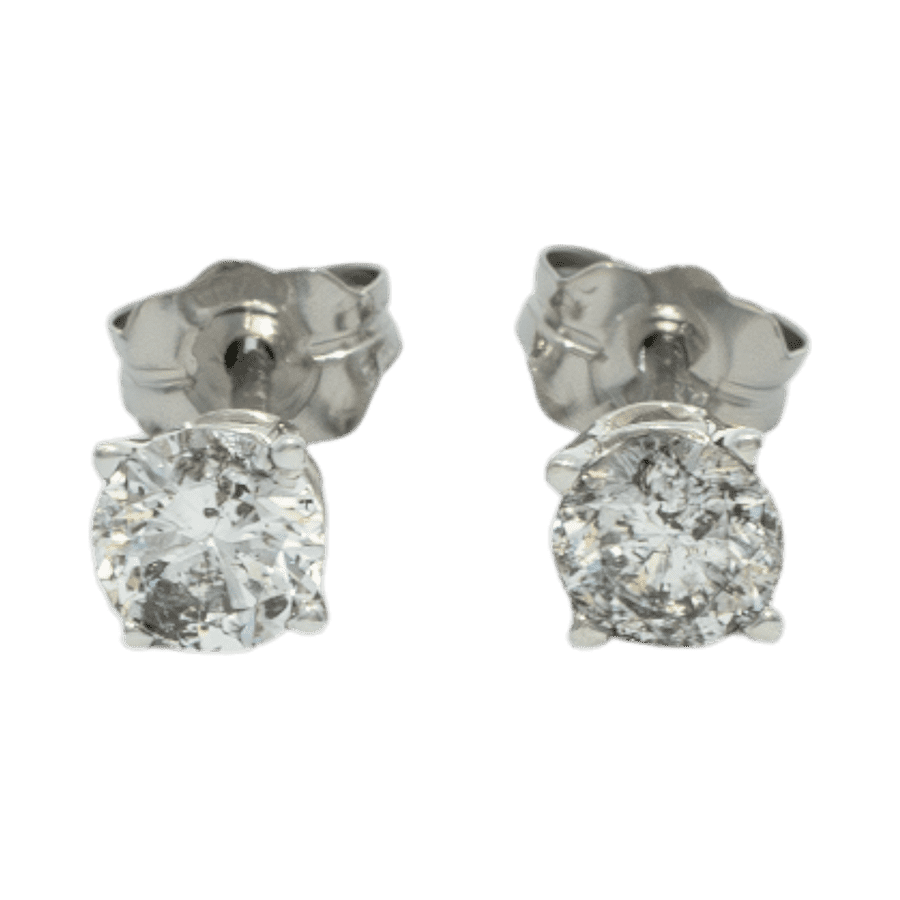  Earrings 10k White Gold with 0.52 Carats of Diamonds