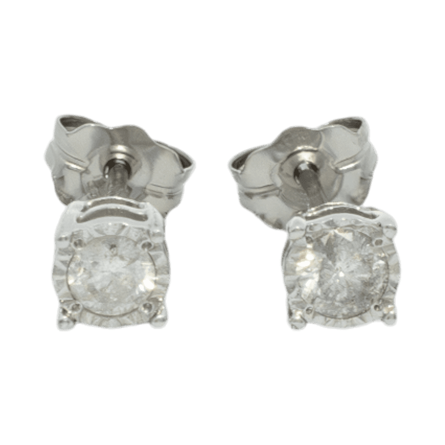  Earrings 10k White Gold with 0.26 Carats of Diamonds