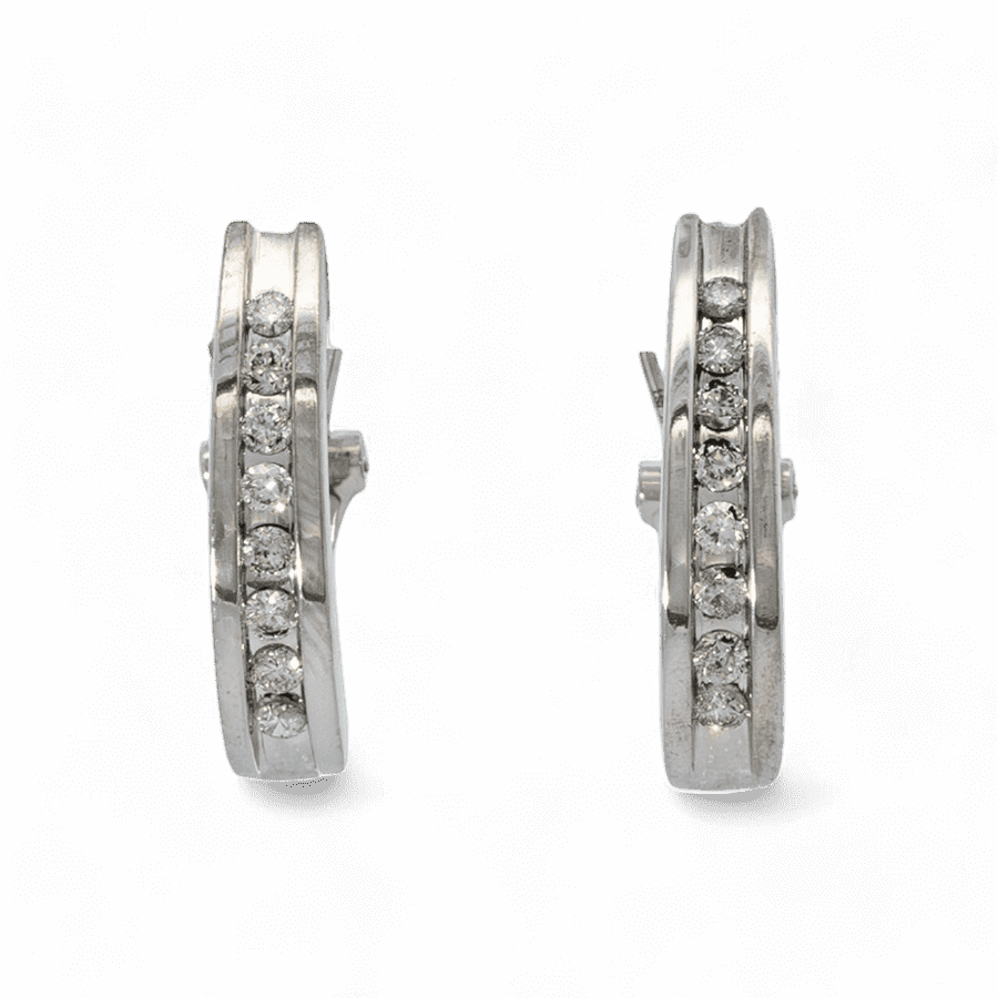  Earrings 14k White Gold with 0.64 Carats of Diamonds