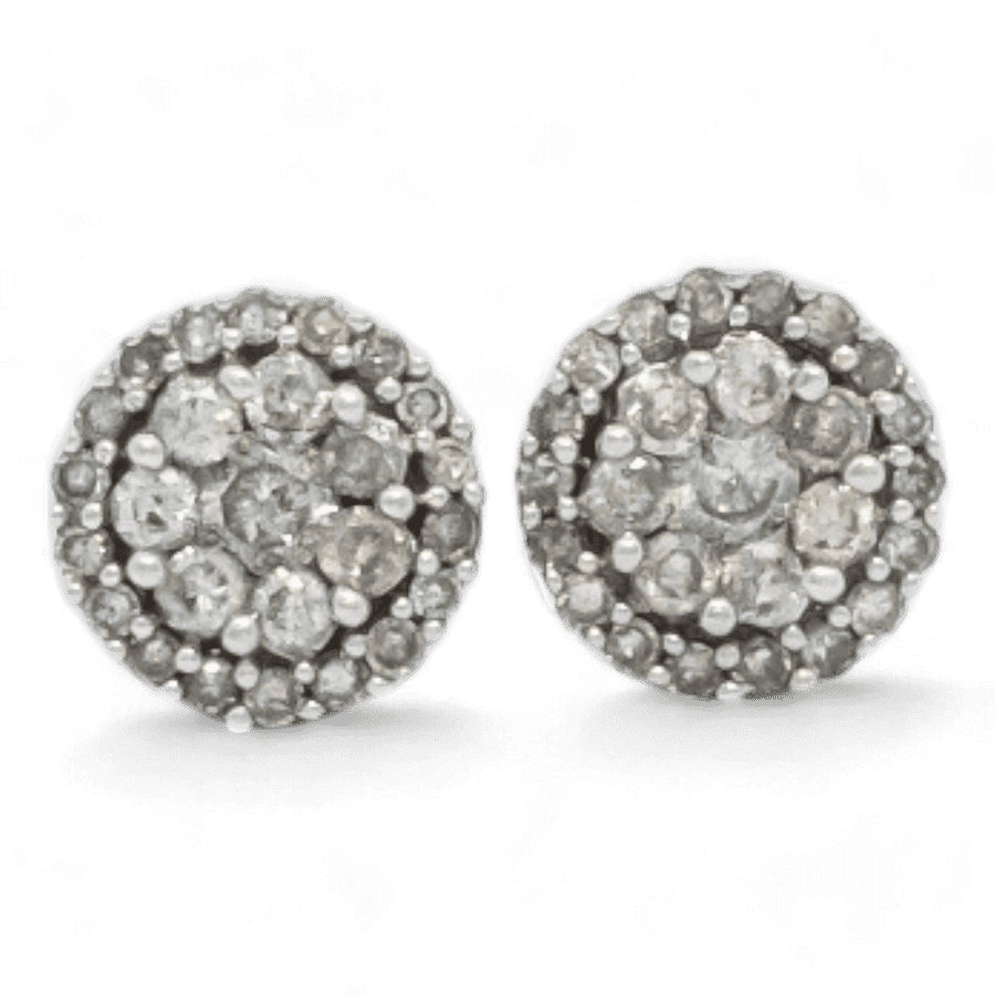  Earrings 10k White Gold with 0.58 Carats of Diamonds