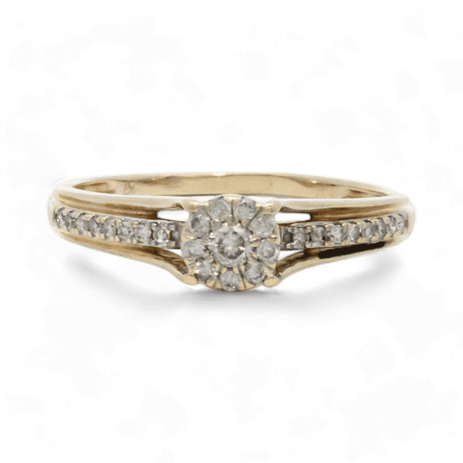  Ring 10k Yellow Gold with 0.185 Total Carats of Diamonds