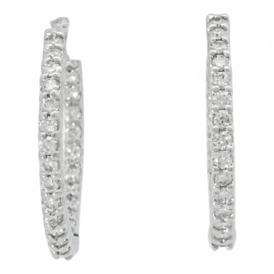  Earrings 18k White Gold with 1.68 Carats of Diamonds