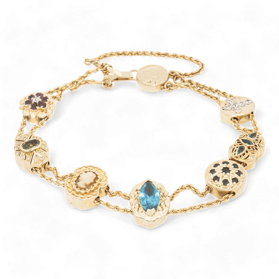  Bracelet 14k Yellow Gold with 0.06 Carats of Diamonds