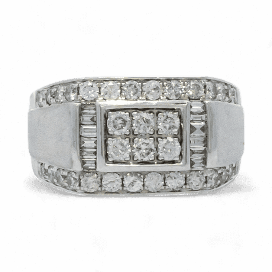  Ring 10k White Gold with 1.32 Total Carats of Diamonds