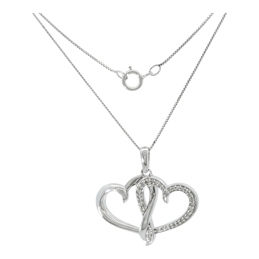  Necklace 10k White Gold with 0.238 Carats of Diamonds