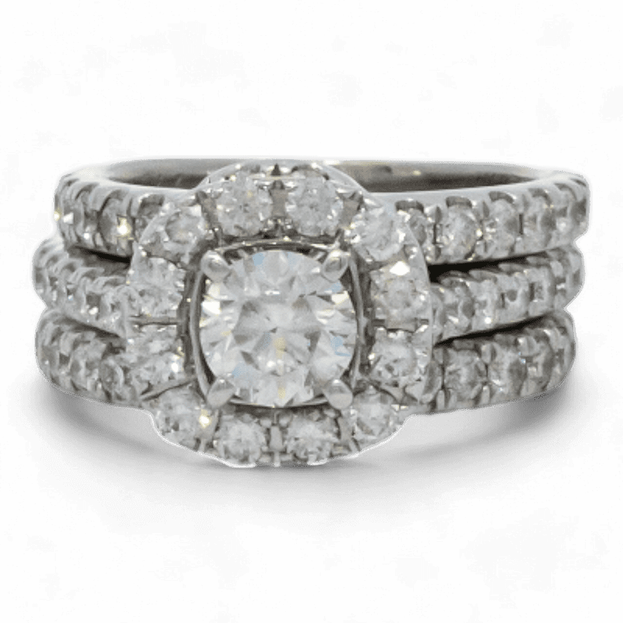  Ring 14k White Gold with 2.13 Carats of Diamonds