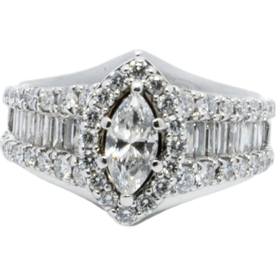  Ring 14k White Gold with 2.43 Carats of Diamond