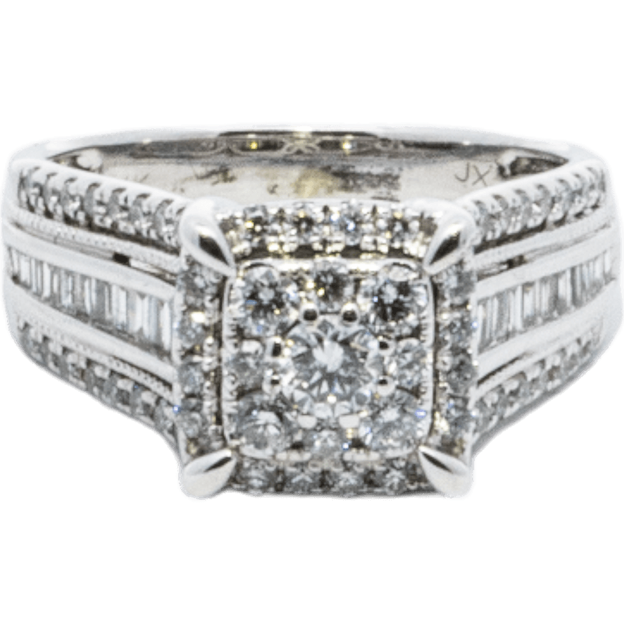  Ring 14k White Gold with 0.9 Carats of Diamond