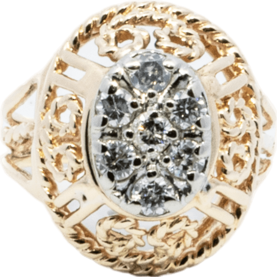  Ring 10k Yellow Gold with 0.7 Carats of Diamond