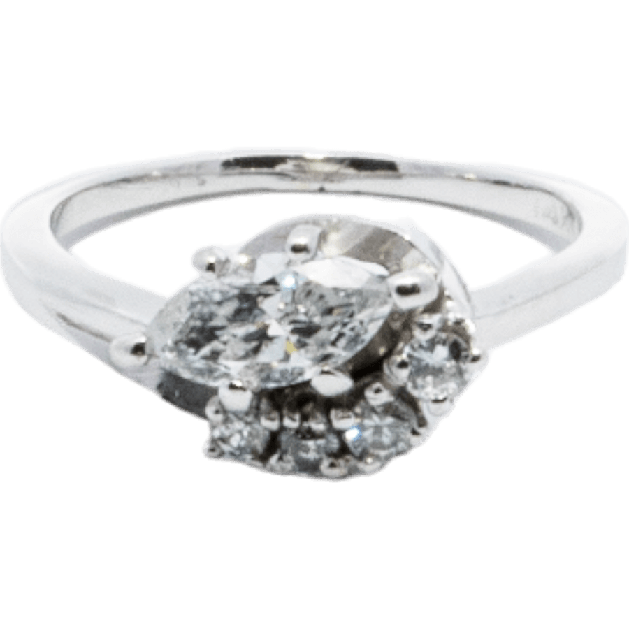  Ring 14k White Gold with 0.66 Carats of Diamond