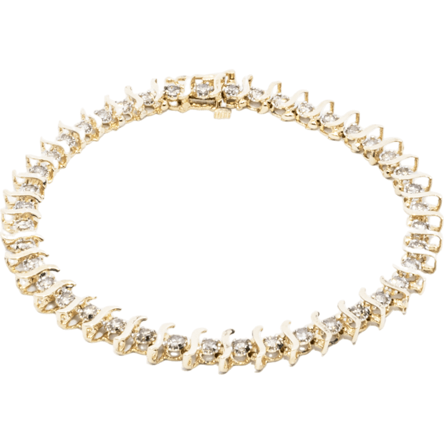  Bracelet 14k Yellow Gold with 1.54 Carats of Diamond