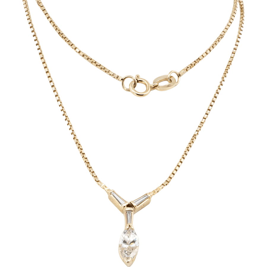  Necklace 10k Yellow Gold with 0.55 Carats of Diamond