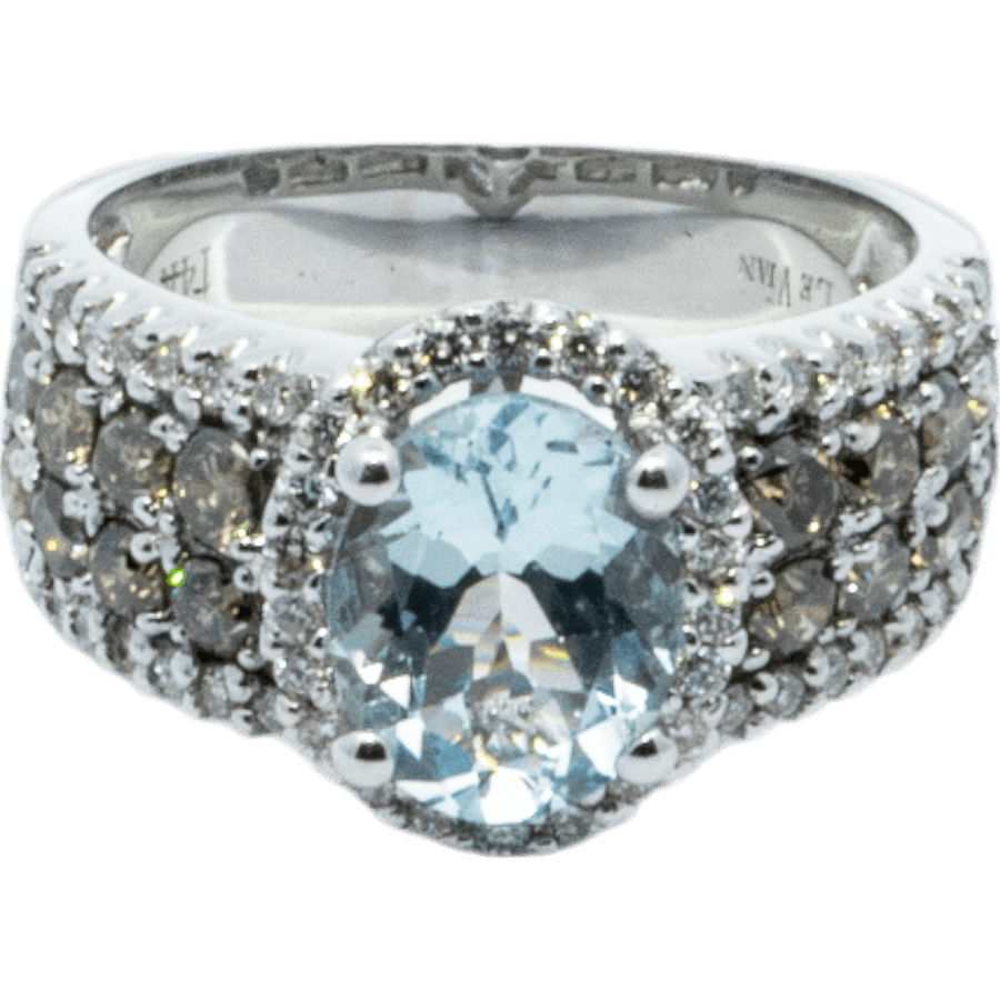  Ring 14k White Gold with 1.03 Carats of Diamond