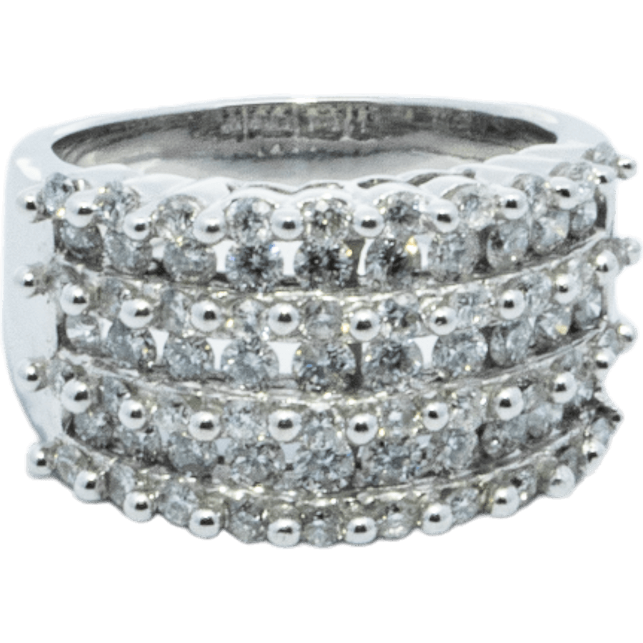  Ring 14k White Gold with 1.6 Carats of Diamond