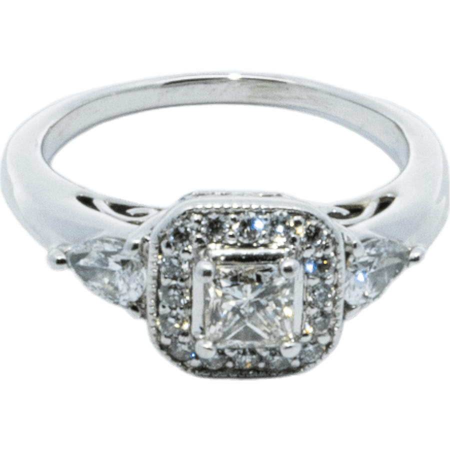  Ring 10k White Gold with 1.15 Carats of Diamond