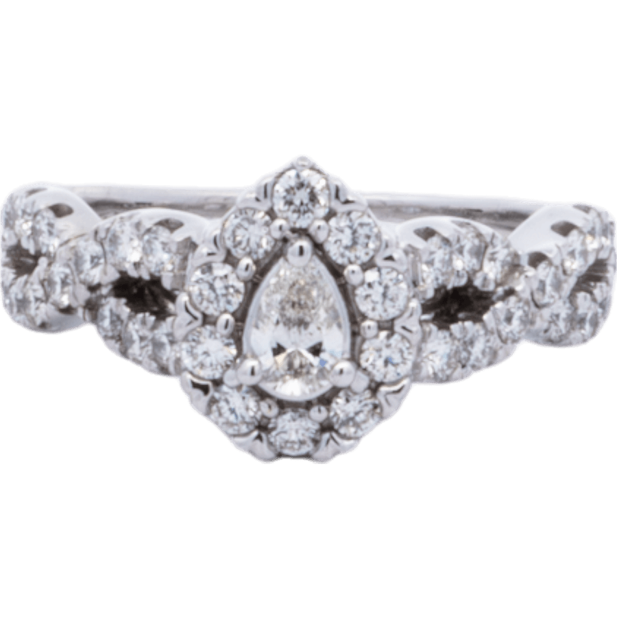  Ring 10k White Gold With 1.39 Carats Of Diamonds