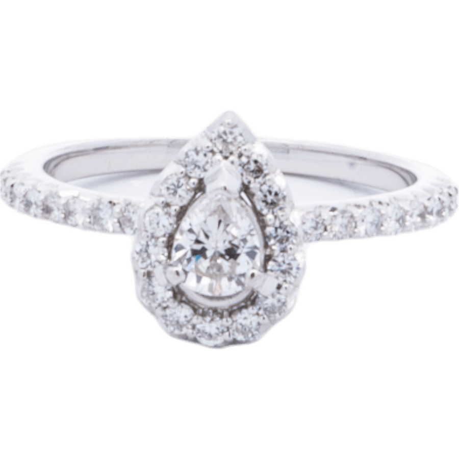  Ring 14k White Gold With 0.77 Carats Of Diamonds