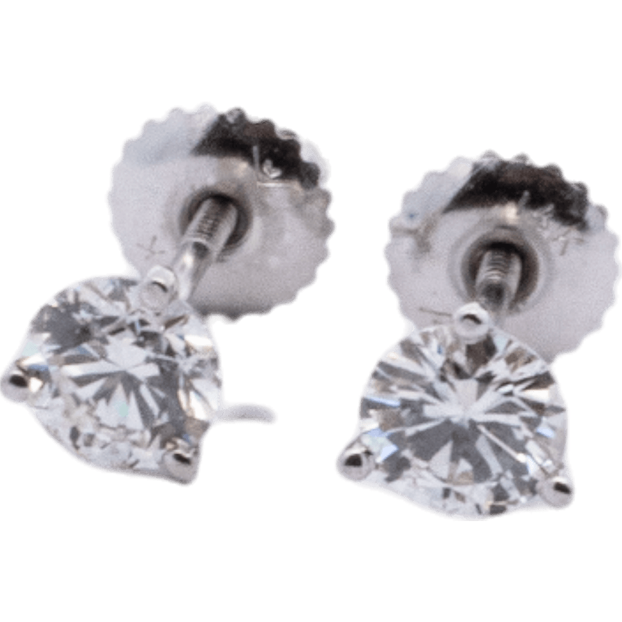  Earrings 14k White Gold With 1.3 Carats Of Diamonds