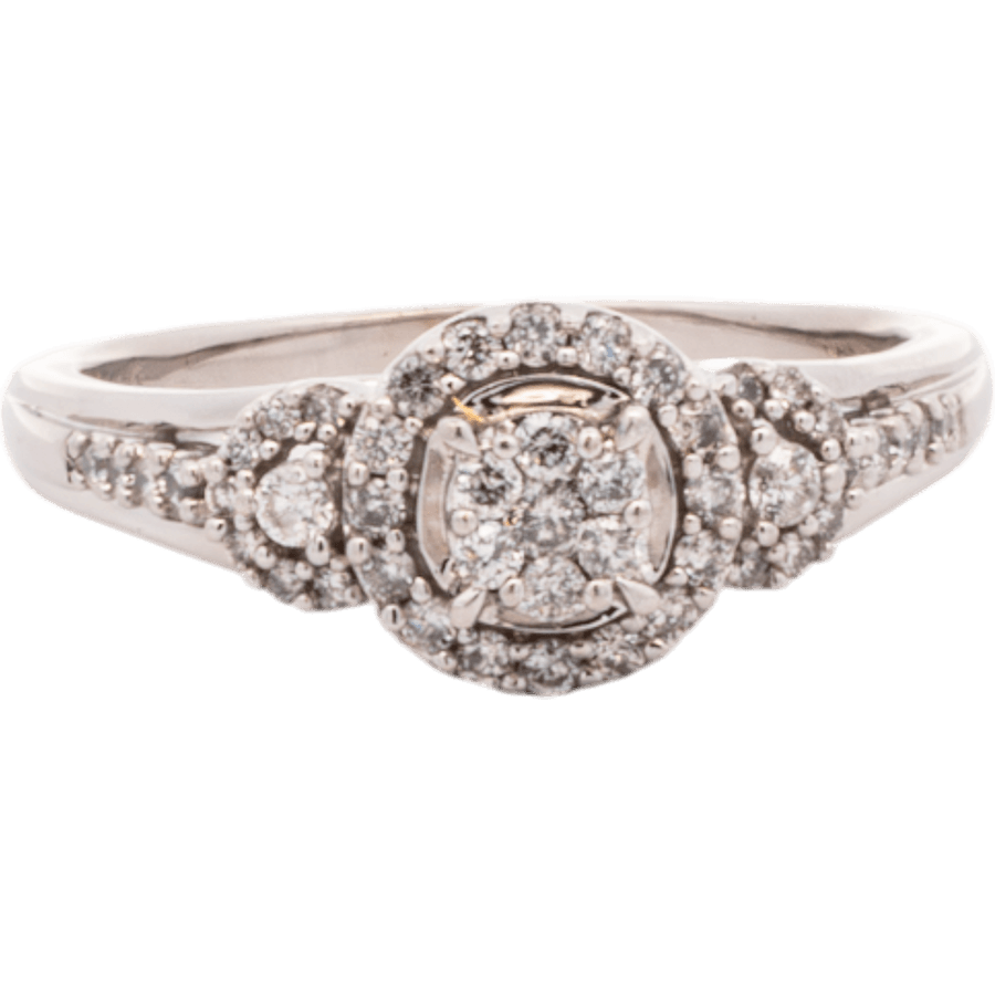  Ring 10k White Gold with 1.15 Carats of Diamonds