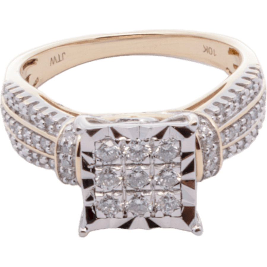  Ring 10k Yellow Gold with 0.652 Carats of Diamonds