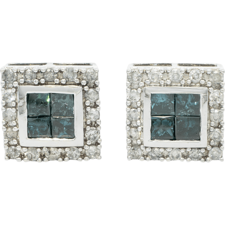  Earrings 14k White Gold with 4 Total Carats of Diamonds