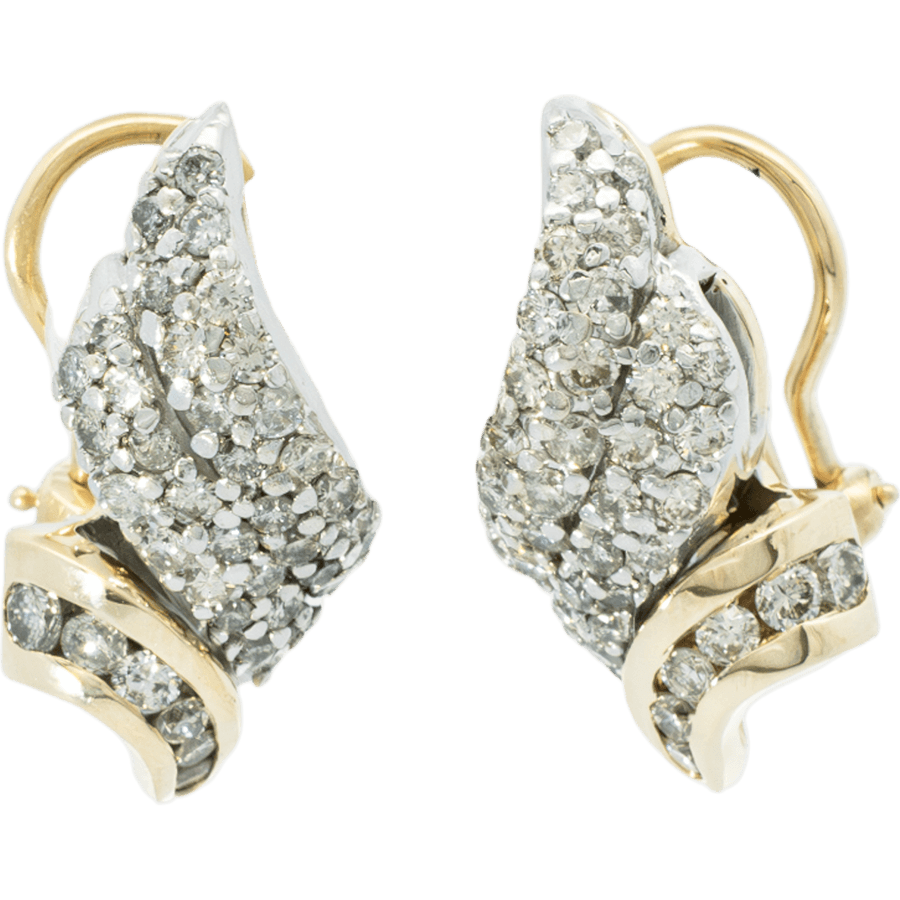  Earrings 14k White Gold with 0.8 Total Carats of Diamonds