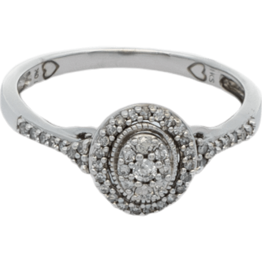  Ring 10k White Gold with 0.15 Total Carats of Diamonds