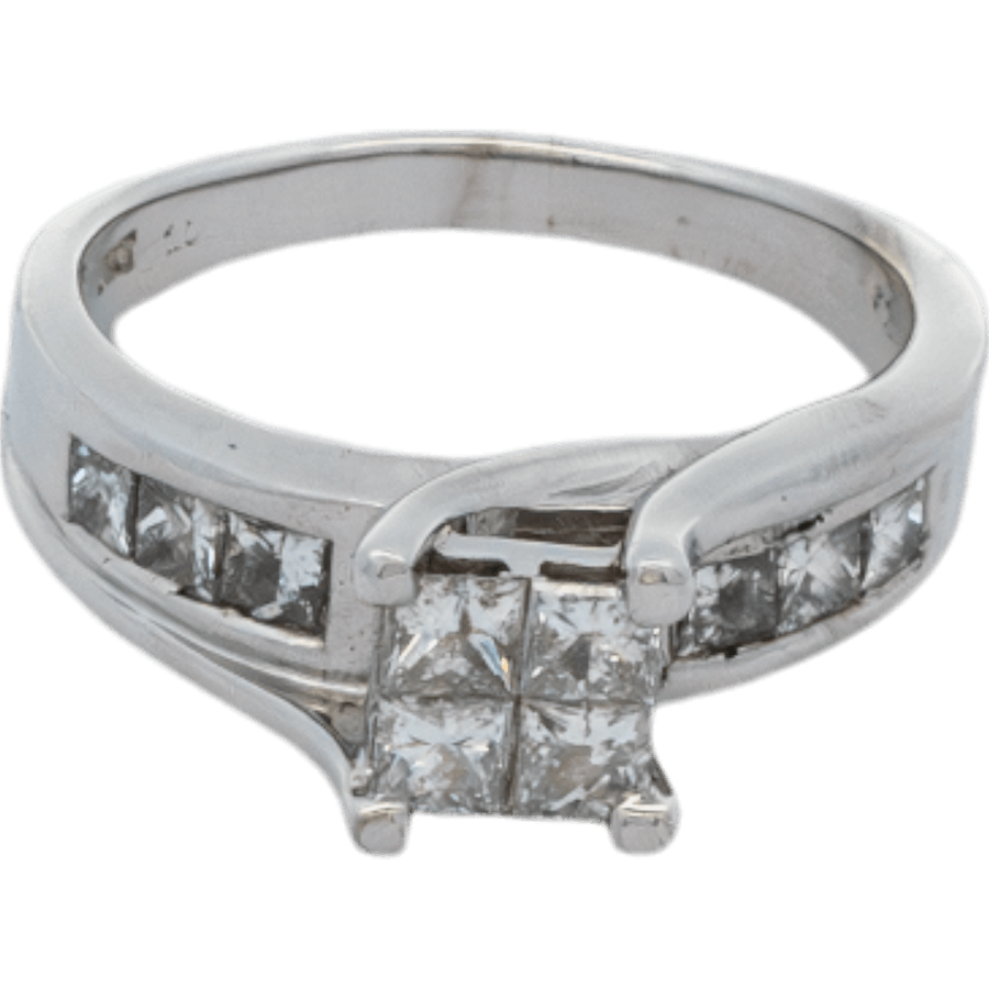  Ring 14k White Gold with 1.24 Total Carats of Diamonds