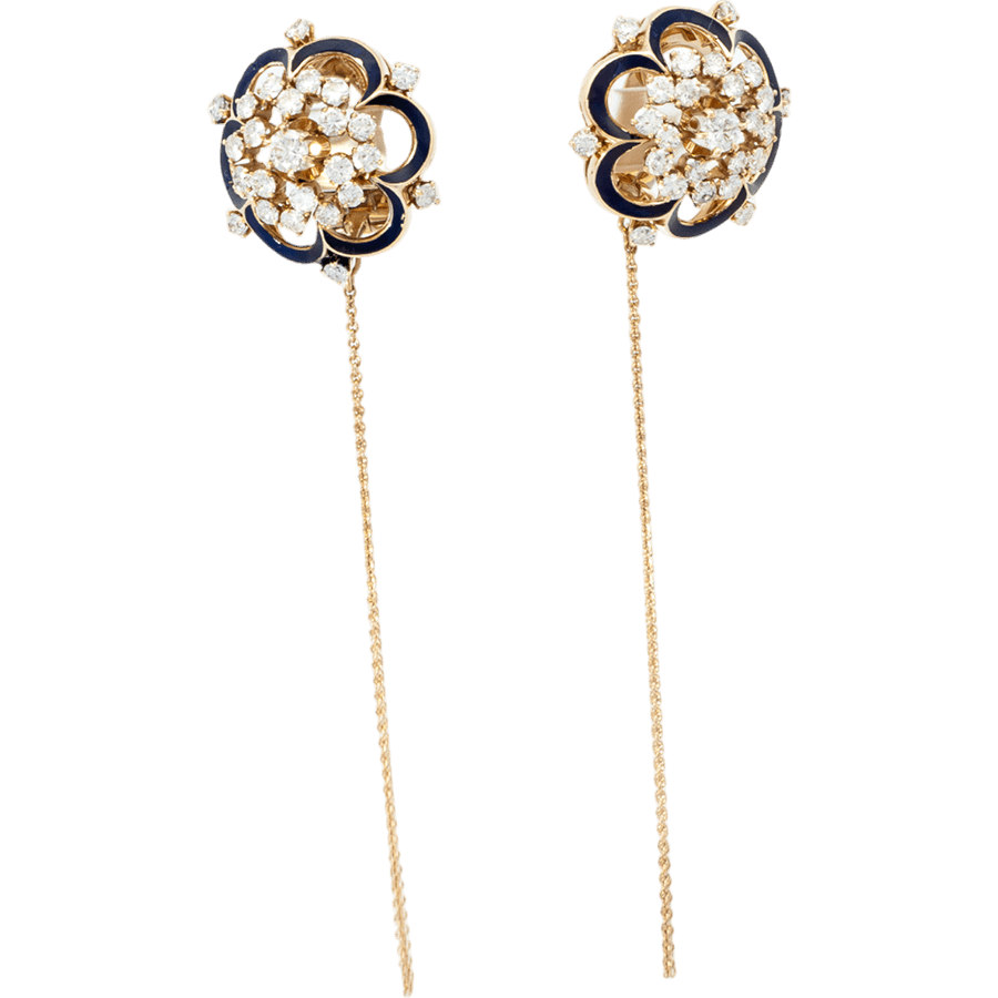  Earrings 10k Yellow Gold with 2.65 Total Carats of Diamonds