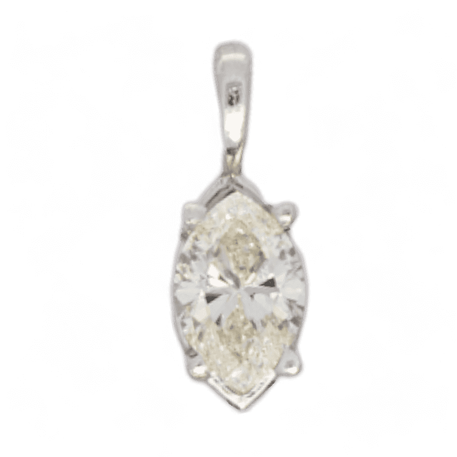  Pendant 10k White Gold with 0.75 Carat Diamond