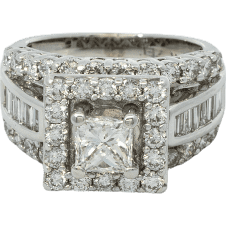  Ring 14k White Gold With 0.79 Carats of Diamonds