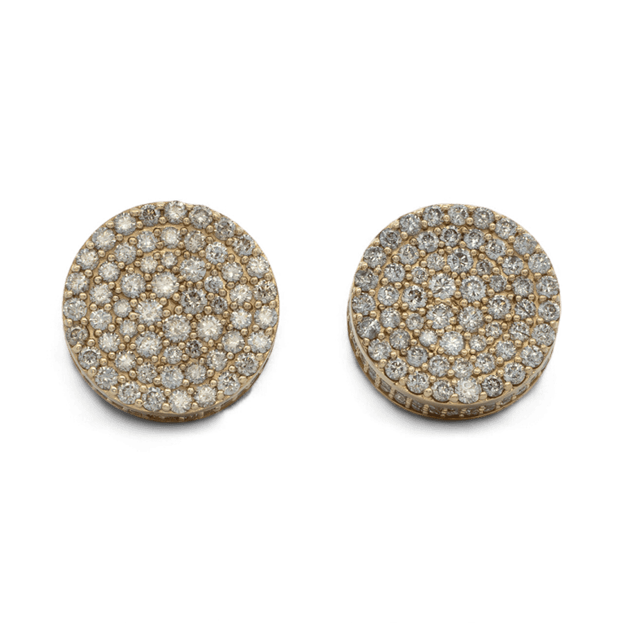  Earrings 14k Yellow Gold With 2.34 Carats of Diamonds