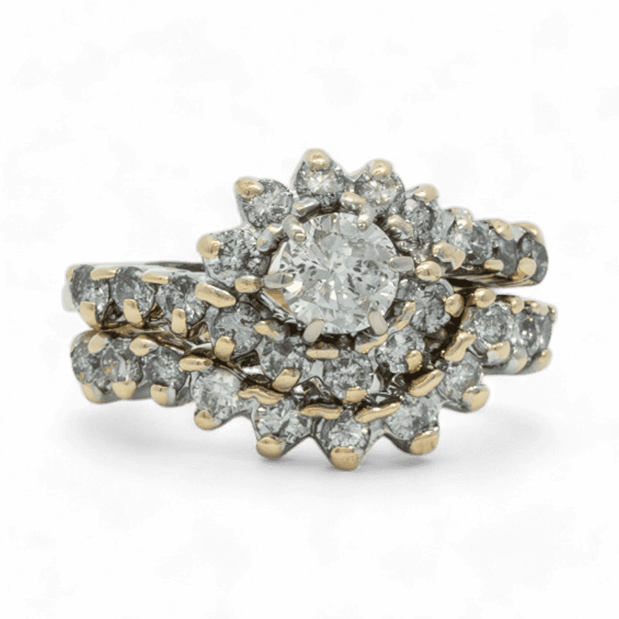  Ring 14k Yellow Gold with 1.14 Carats of Diamonds